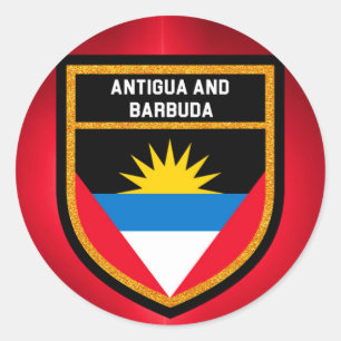 Flagge von Antigua und Barbuda Runder Aufkleber
