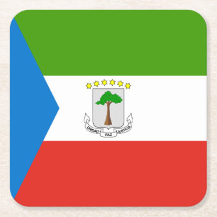Flagge von Äquatorialguinea Rechteckiger Pappuntersetzer