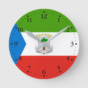 Flagge von Äquatorialguinea Runde Wanduhr