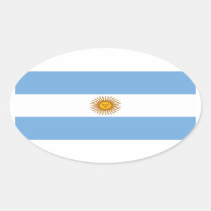 Flagge von Argentinien Aufkleber (Oval)