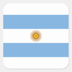 Flagge von Argentinien- - Banderade Argentinien Quadratischer Aufkleber
