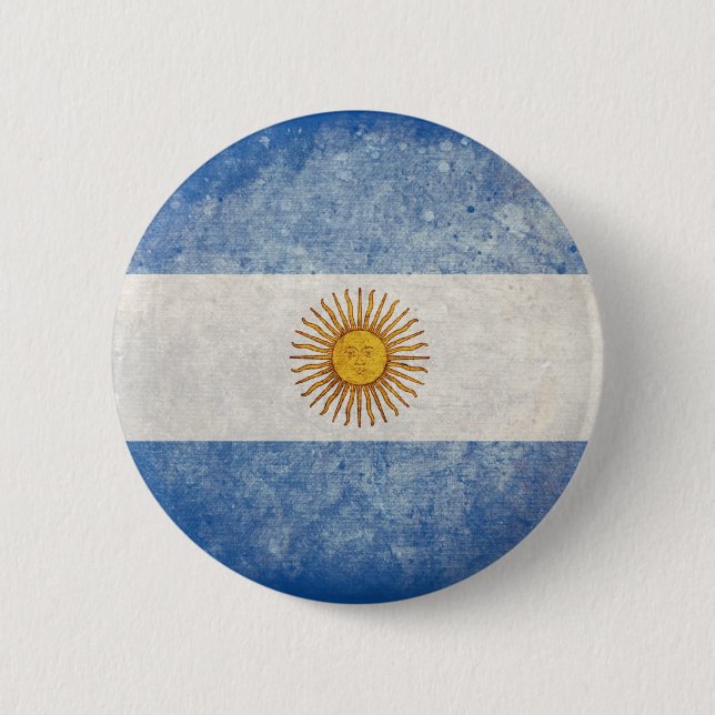Flagge von Argentinien Button (Vorderseite)