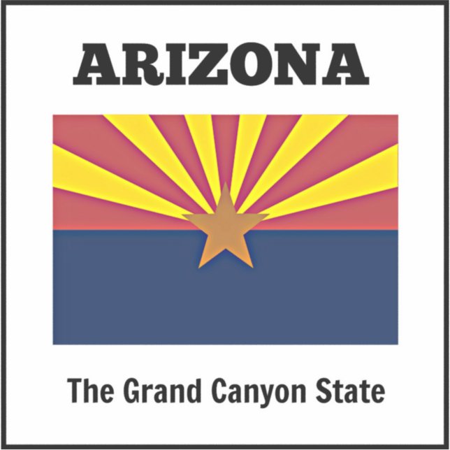 Flagge von Arizona mit Staat-Motto Aufkleber (Vorderseite)