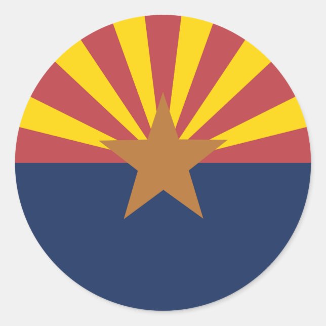 Flagge von Arizona Runder Aufkleber (Vorderseite)