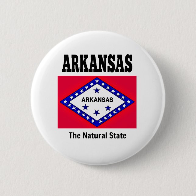 Flagge von Arkansas und Motto Button (Vorderseite)