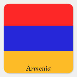 Flagge von Armenien Quadratischer Aufkleber