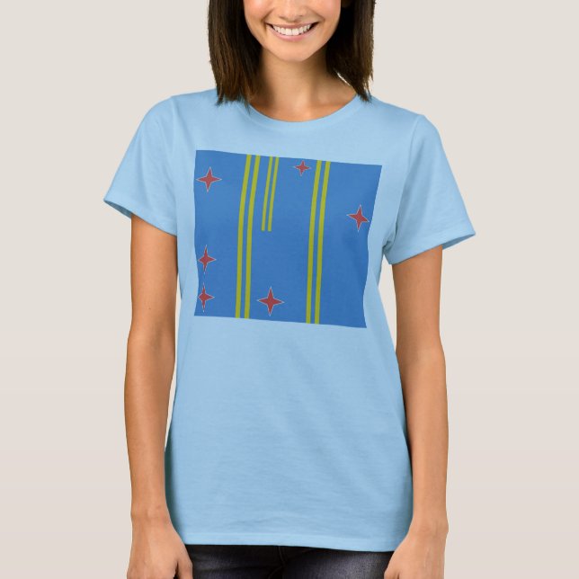 Flagge von Aruba 6 Sterne Shirt (Vorderseite)