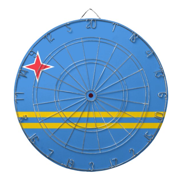 Flagge von Aruba Dartscheibe (vorne)