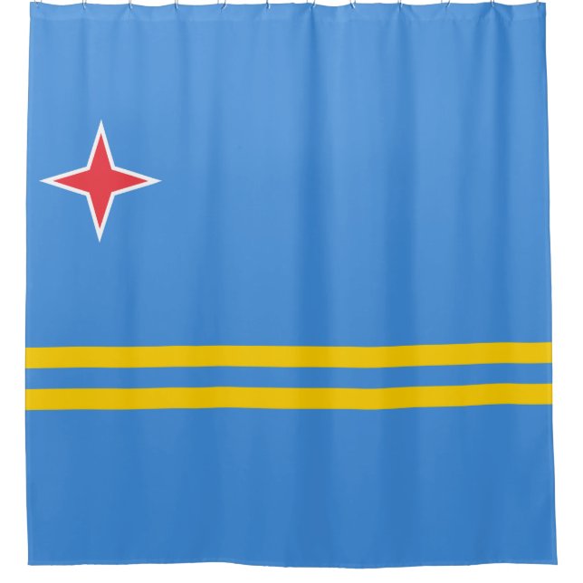 Flagge von Aruba Duschvorhang (Vorderseite)