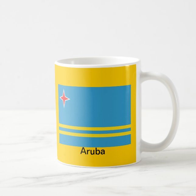 Flagge von Aruba Kaffeetasse (Rechts)