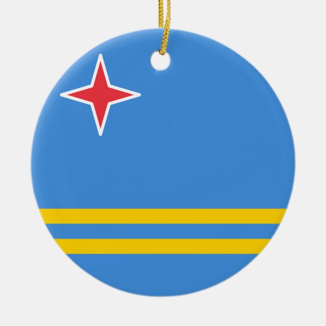 Flagge von Aruba Keramik Ornament (Vorne)