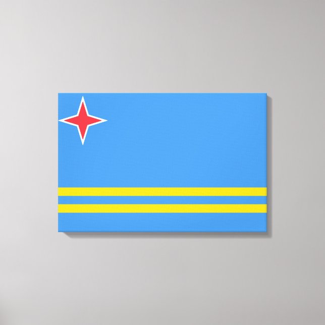 Flagge von Aruba Leinwanddruck (Vorderseite)