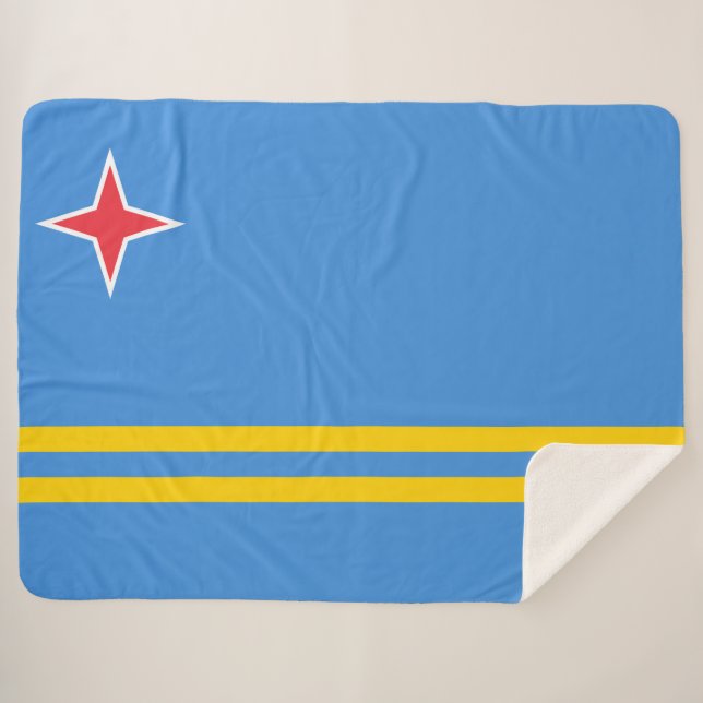 Flagge von Aruba Sherpadecke (Vorderseite (Horizontal))