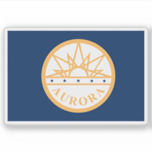 Flagge von Aurora, Colorado, USA Aufkleber