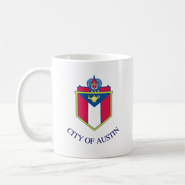 Flagge von Austin, Texas Kaffeetasse (Links)