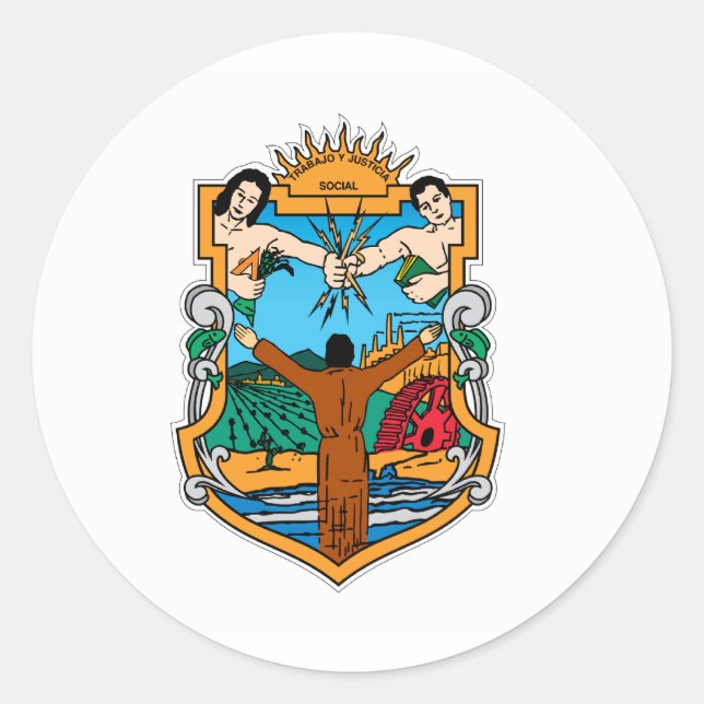 Flagge von Baja Kalifornien Runder Aufkleber (Vorderseite)