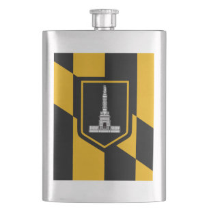 Flagge von Baltimore, Maryland Hip Flask Flachmann