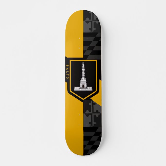 Flagge von Baltimore, Maryland Skateboard (Vorne)