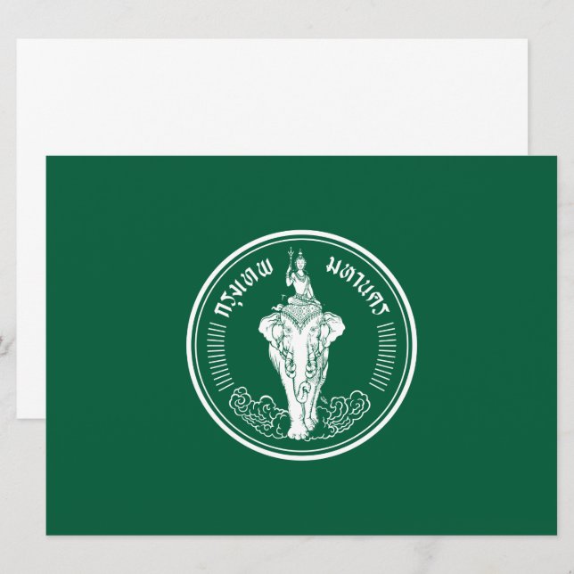 Flagge von Bangkok (thailändische Hauptstadt City) Karte (Vorne/Hinten)
