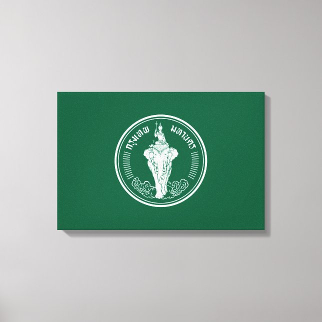 Flagge von Bangkok (thailändische Hauptstadt City) Leinwanddruck (Vorderseite)