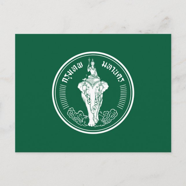 Flagge von Bangkok, thailändische Postkarte (Vorderseite)