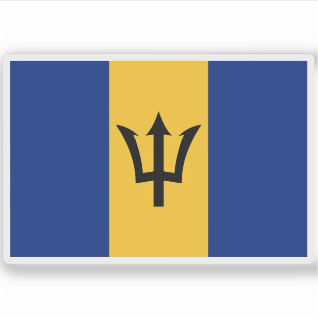 Flagge von Barbados Aufkleber (Vorderseite)