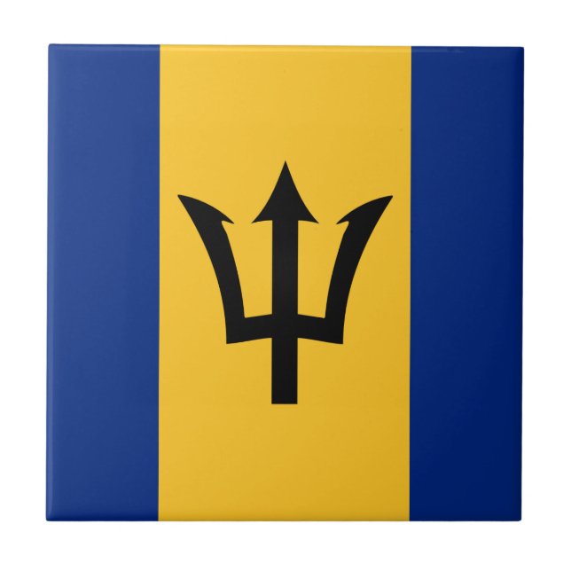 Flagge von Barbados Fliese (Vorderseite)