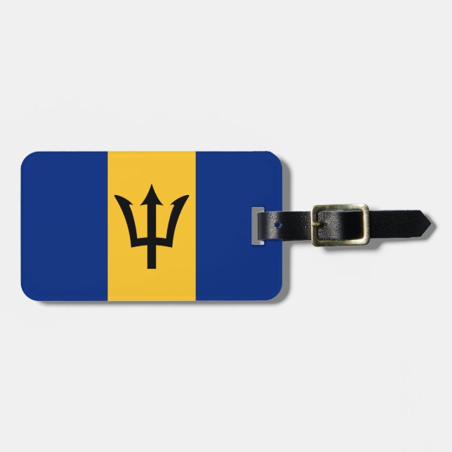 Flagge von Barbados Gepäckanhänger (Vorderseite horizontal)