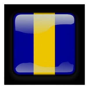 Flagge von Barbados Poster