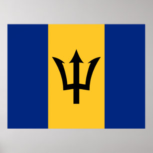 Flagge von Barbados Poster