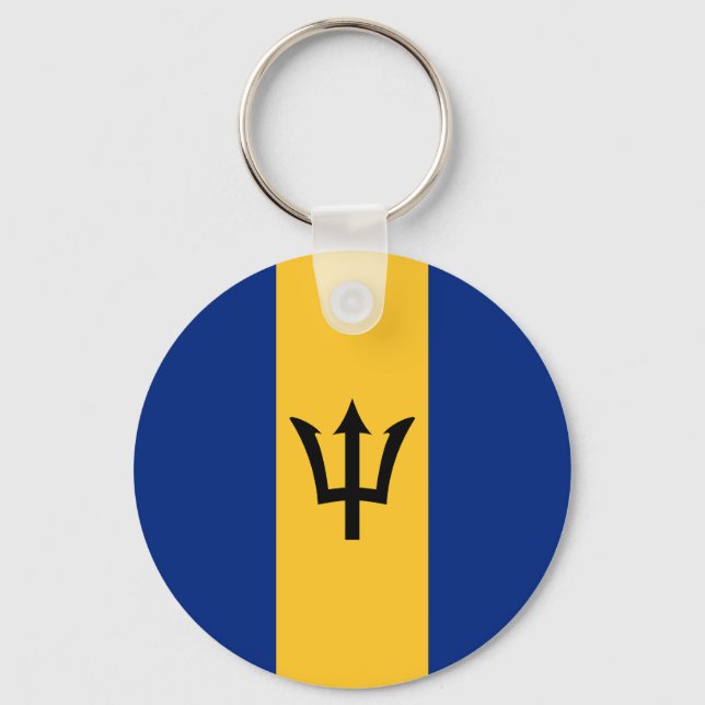 Flagge von Barbados Schlüsselanhänger (Vorderseite)