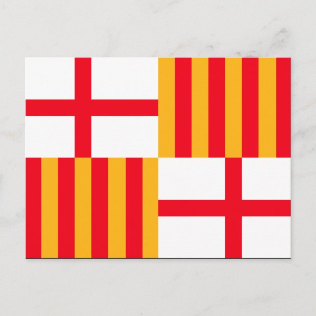 Flagge von Barcelona Postkarte (Vorderseite)