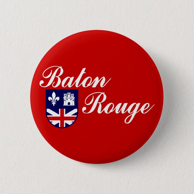Flagge von Baton Rouge, Louisiana Button (Vorderseite)