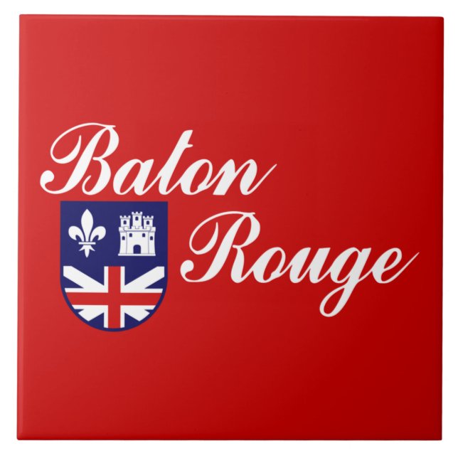 Flagge von Baton Rouge (Louisiana) Fliese (Vorderseite)