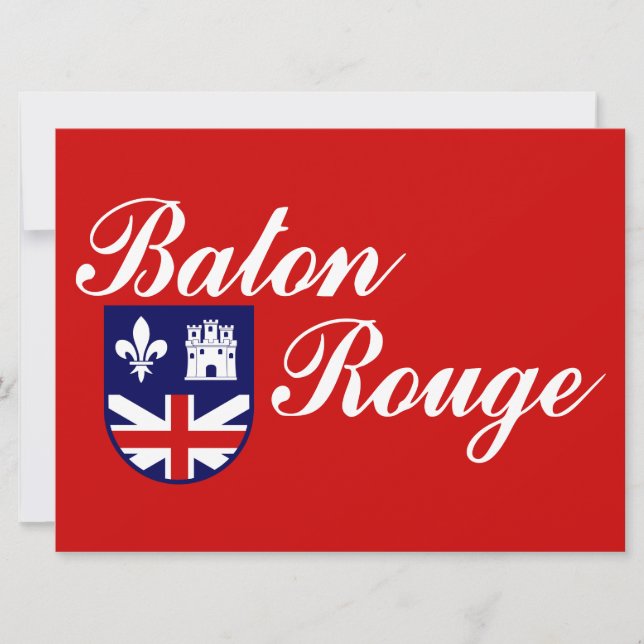 Flagge von Baton Rouge (Louisiana) Karte (Vorderseite)