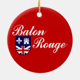 Flagge von Baton Rouge (Louisiana) Keramik Ornament