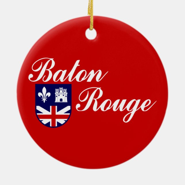 Flagge von Baton Rouge (Louisiana) Keramik Ornament (Hinten)