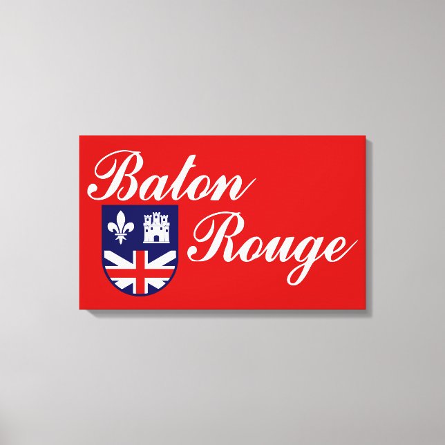 Flagge von Baton Rouge (Louisiana) Leinwanddruck (Vorderseite)