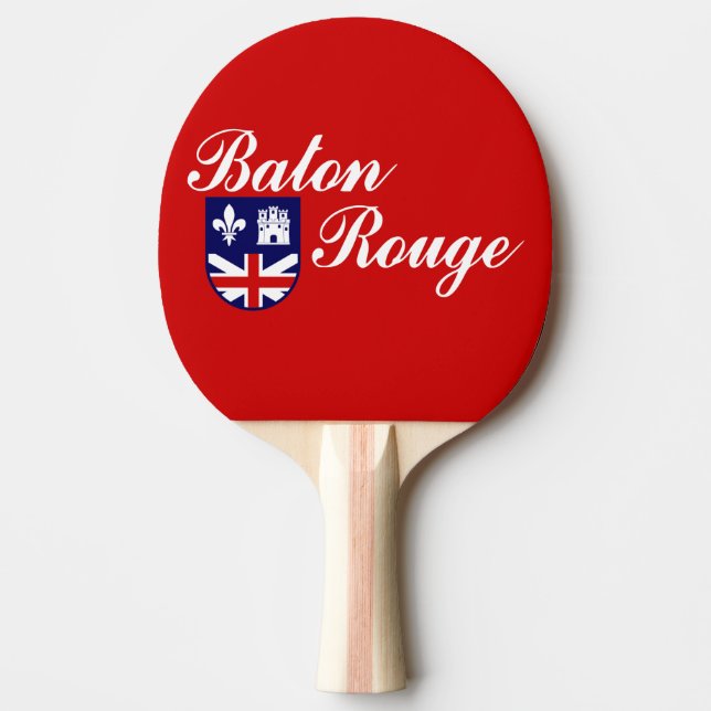Flagge von Baton Rouge, Louisiana Ping Pong Paddle Tischtennis Schläger (Vorderseite)