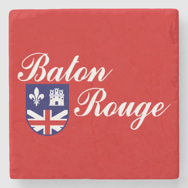 Flagge von Baton Rouge (Louisiana) Steinuntersetzer (Vorderseite)