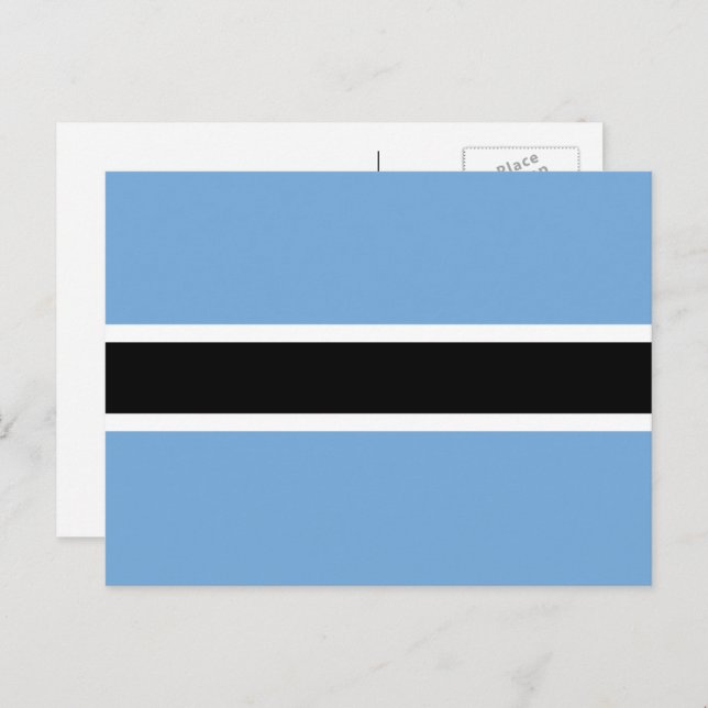 Flagge von Batswana, Flagge Botsuanas Postkarte (Vorne/Hinten)