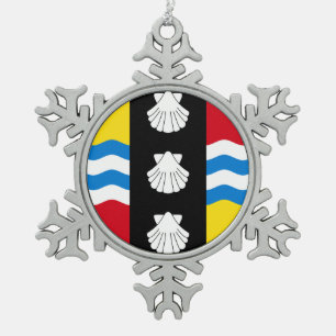 Flagge von Bedfordshire Schneeflocken Zinn-Ornament