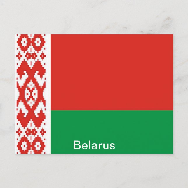 Flagge von Belarus Postkarte (Vorderseite)