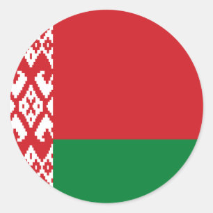 Flagge von Belarus Runder Aufkleber