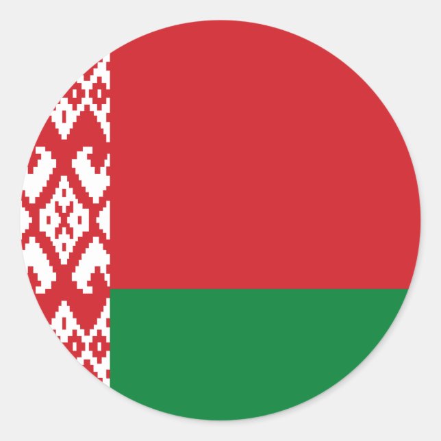 Flagge von Belarus Runder Aufkleber (Vorderseite)