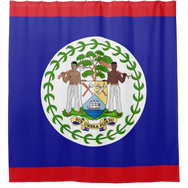 Flagge von Belize Duschvorhang (Vorderseite)