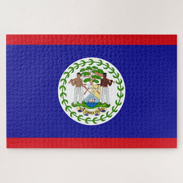 Flagge von Belize Puzzle (Horizontal)