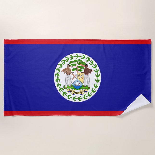 Flagge von Belize Strandtuch (Vorderseite)
