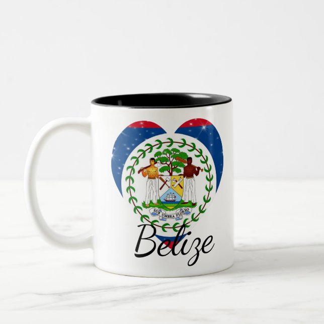 Flagge von Belize. Zweifarbige Tasse (Links)