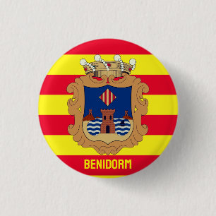 Flagge von Benidorm - Comunidad Valenciana (ESP) Button